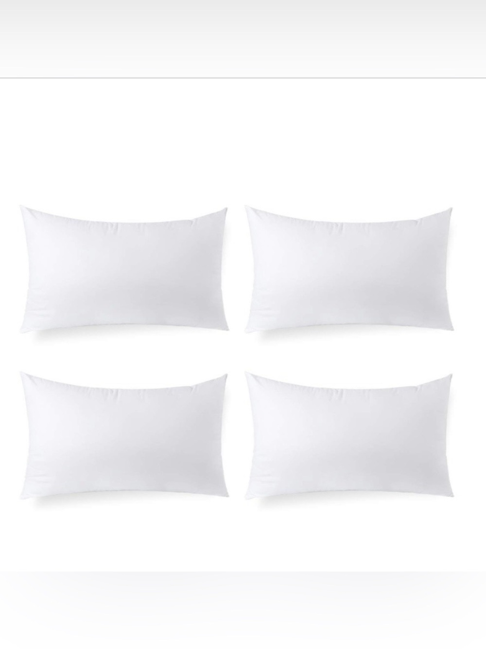 Lumbar Pillow Inserts 12x20” (4-pack)